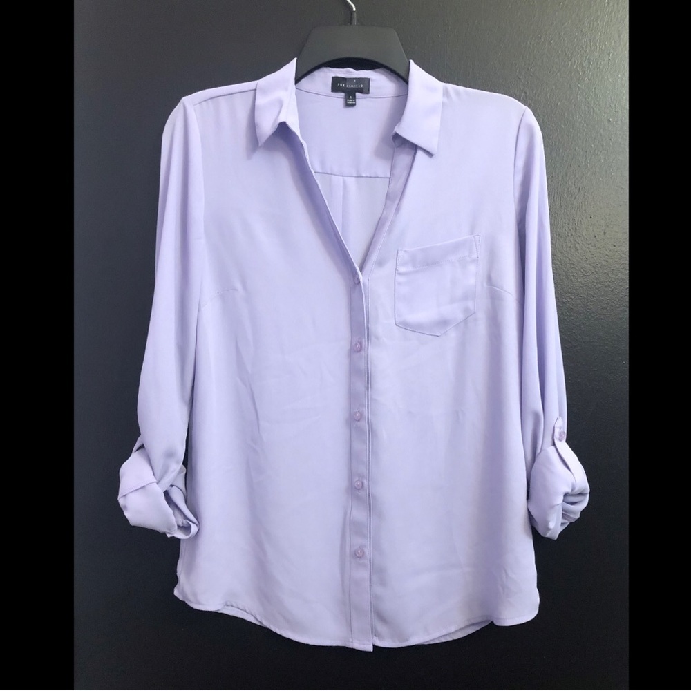 The Limited Lilac Button Up Pocket Blouse
